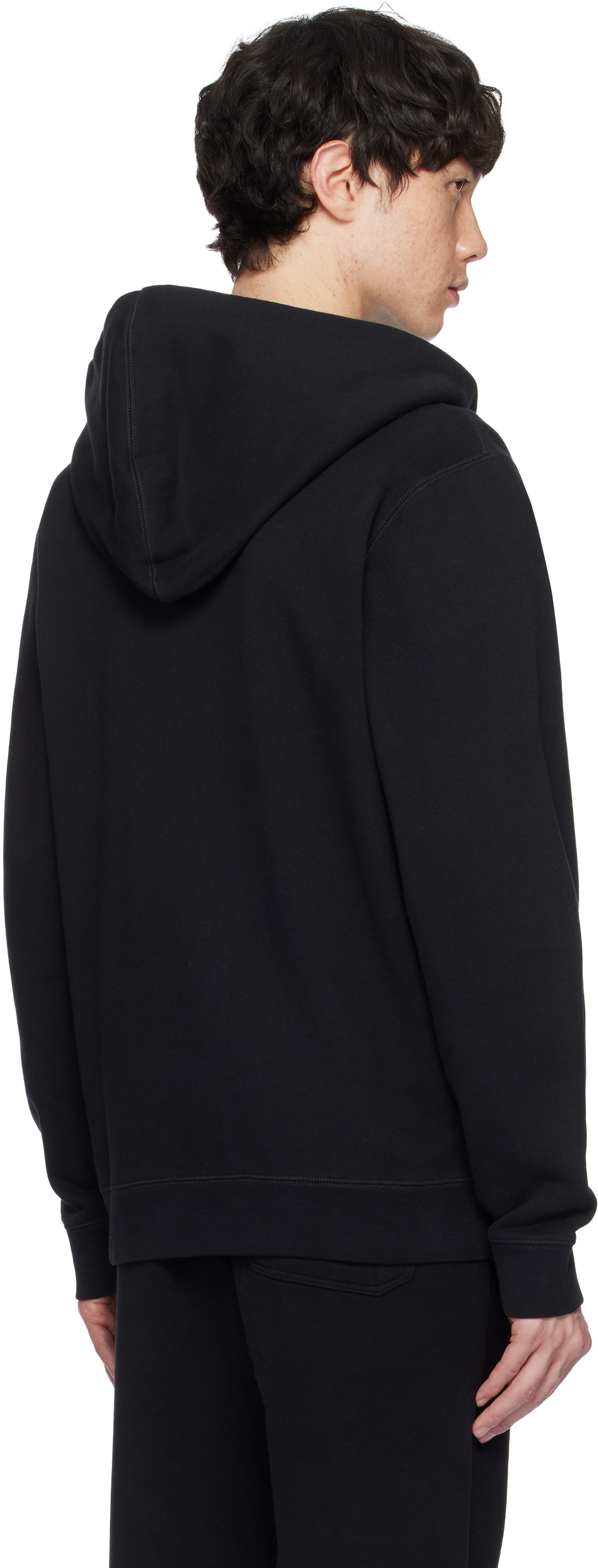 Sunspel Black Zip Hoodie