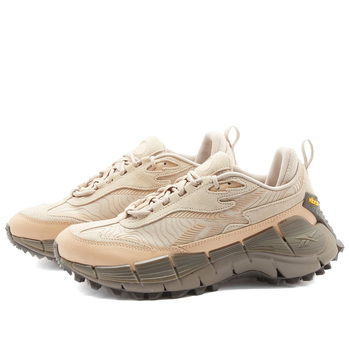 Photo: Reebok Men's Zig Kinetica 2.5 Edge Sneakers in Beige/Sahara/Trek Grey