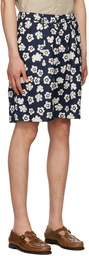 Universal Works Navy Floral Shorts