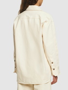 VICTORIA BECKHAM - Pleat Detail Oversize Cotton Denim Shirt