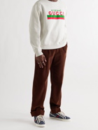 GUCCI - Logo-Print Loopback Cotton-Jersey Sweatshirt - Neutrals