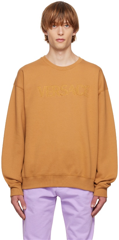 Photo: Versace Tan Appliqué Sweatshirt