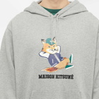 Maison Kitsuné Men's Dressed Fox Relaxed Hoody in Grey Melange
