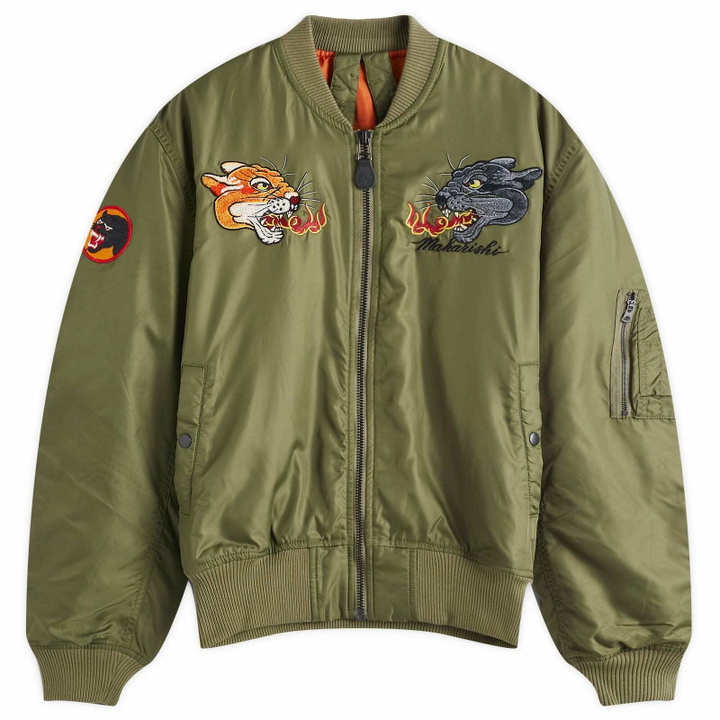 Photo: Maharishi Men's Duality Panther MA1 Flight Jacket in Olive