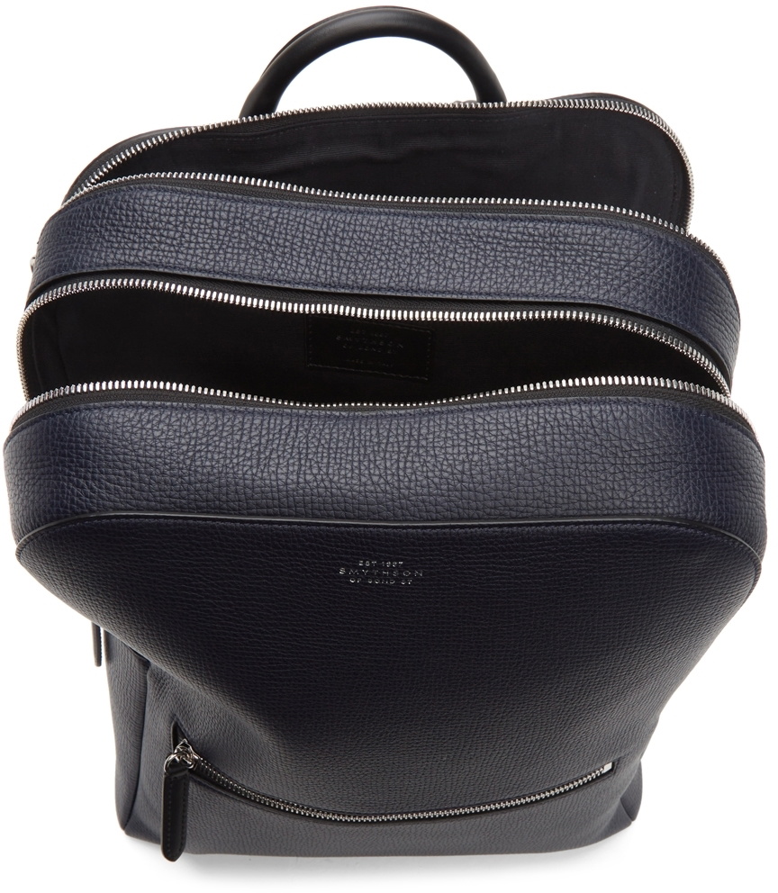 Smythson Navy Calfskin Ludlow Backpack Smythson