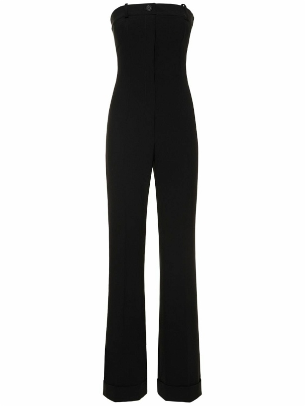 Photo: MOSCHINO - Stretch Crepe Strapless Corset Jumpsuit