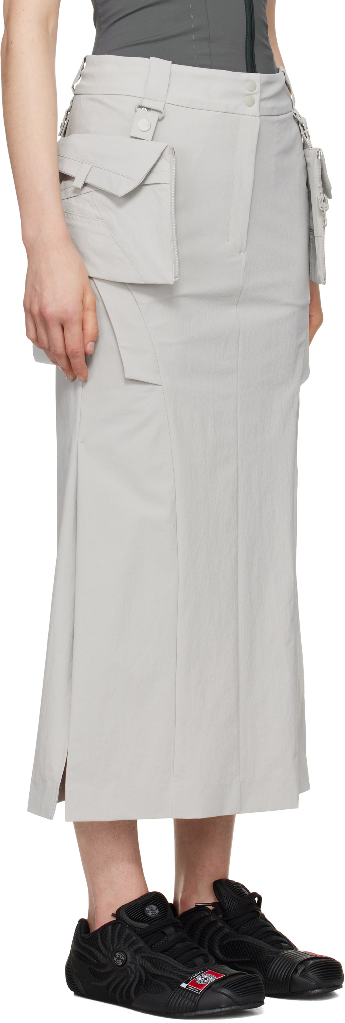 HYEIN SEO Gray Cargo Midi Skirt & Top Set