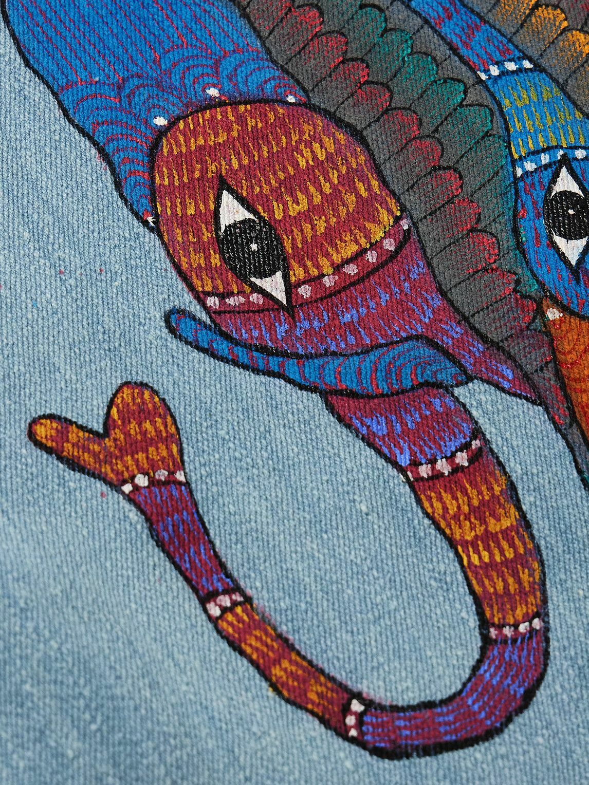 Kardo - Osaka Printed Denim Jacket - Blue