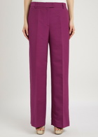 LA Double J Wide-leg Stretch-wool Trousers Burgundy
