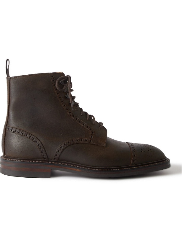 Photo: George Cleverley - Toby Suede Brogue Boots - Brown