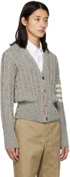 Thom Browne Grey Cable Knit Cardigan