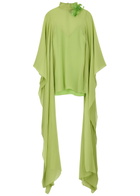 Taller Marmo Lanzarote Garden Silk-chiffon Mini Kaftan Dress Green