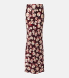 Rabanne Chain-detail floral silk maxi skirt