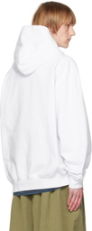 Maison Margiela White Embroidered Hoodie