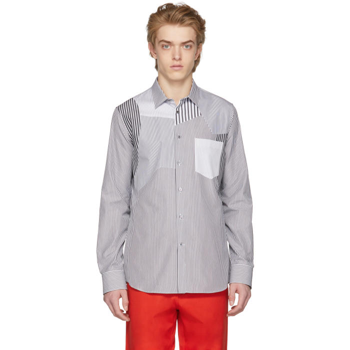 Photo: Alexander McQueen Black and White Striped Pocket Shirt 