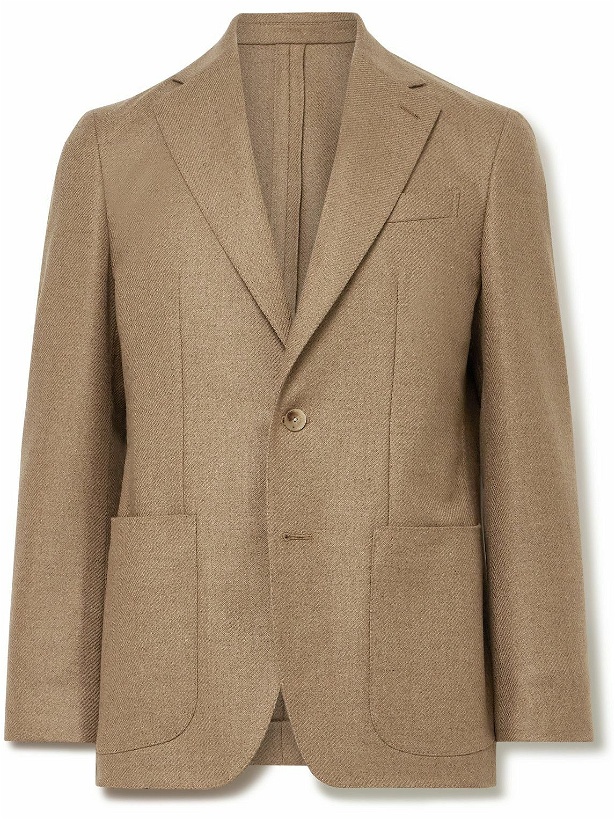 Photo: Caruso - Brushed Wool and Cashmere-Blend Flannel Blazer - Brown