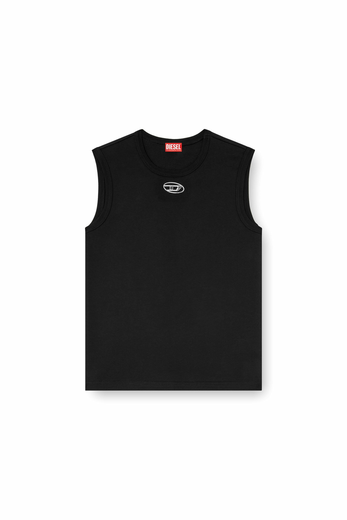 Diesel Tank top with metallic Oval D - T-Shirts Mens in Black