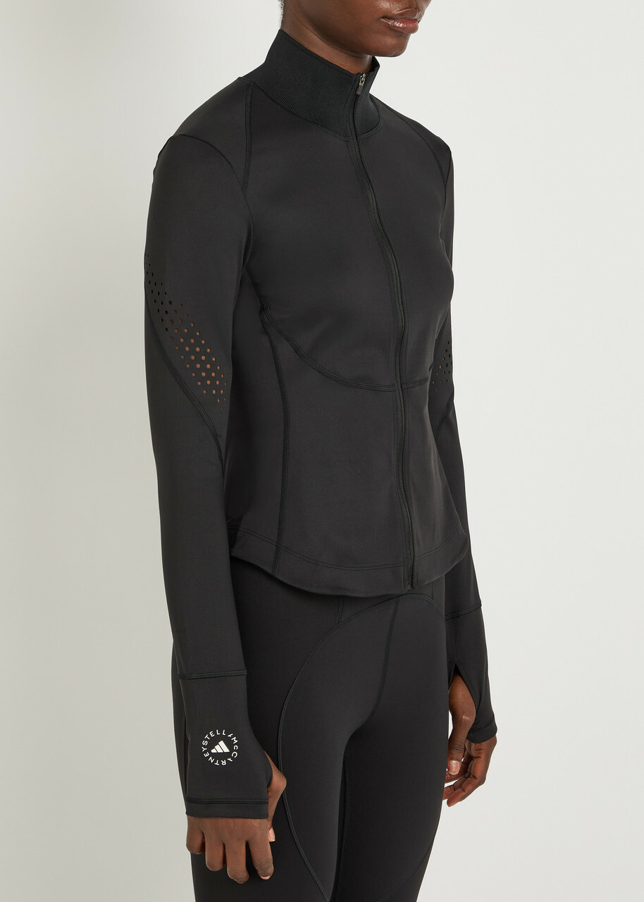 Adidas X Stella Mccartney Training Stretch-jersey Midlayer Jacket Black
