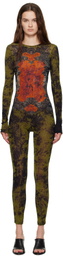 Jean Paul Gaultier Khaki & Orange 'The Médaillon' Jumpsuit