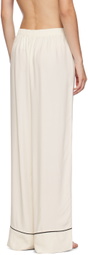 BOSS Off-White Embroidered-Logo Pyjama Pants