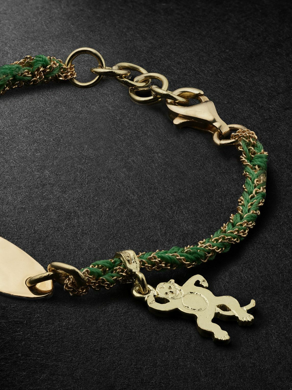 Carolina Bucci - Kids Lucky ID Tag Monkey Gold and Silk Bracelet