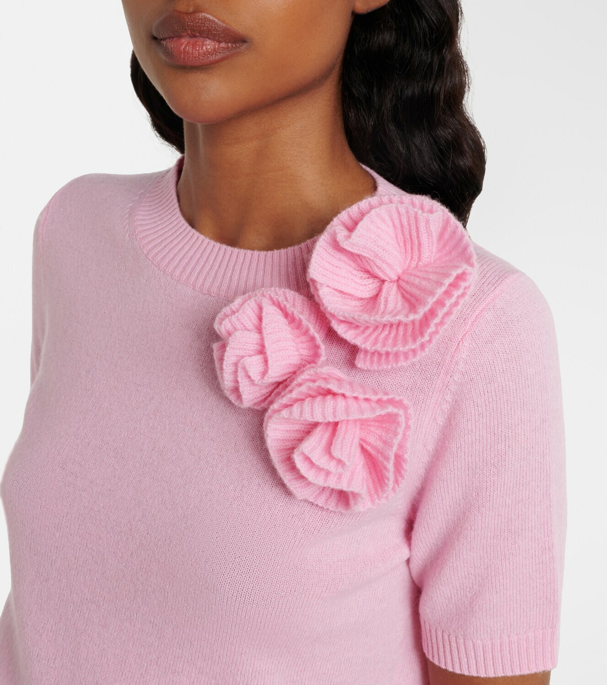 Jardin des Orangers Floral-appliqué wool and cashmere sweater