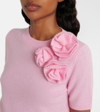 Jardin des Orangers Floral-appliqué wool and cashmere sweater