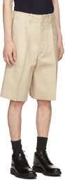UNIFORME Beige Pleated Wide Shorts