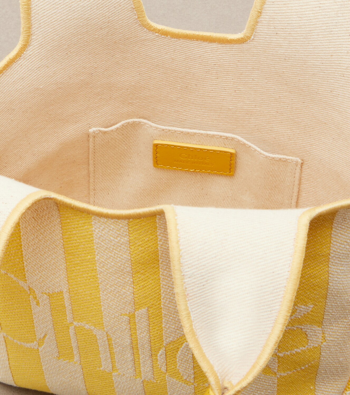 Chloé Stripy Small jacquard tote bag
