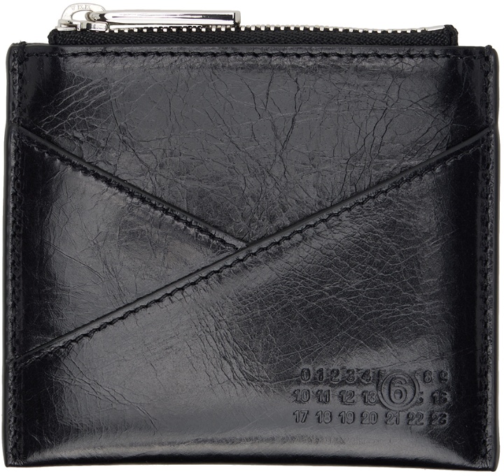 Photo: MM6 Maison Margiela Black 6 Zipped Card Holder