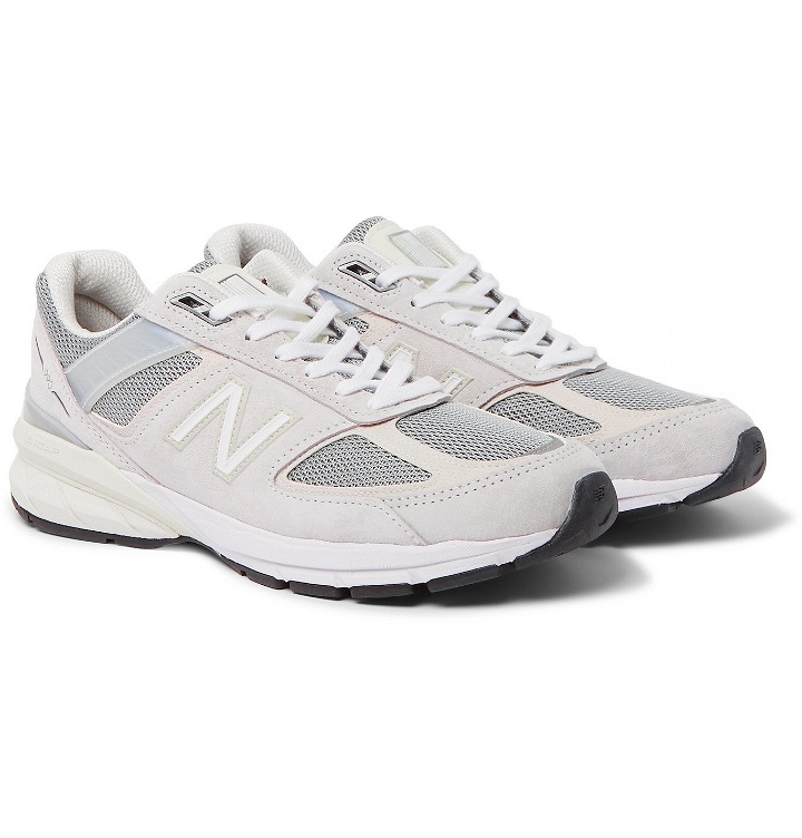 Photo: New Balance - M990v5 Rubber-Trimmed Suede and Mesh Sneakers - Gray