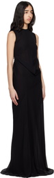 Ann Demeulemeester Black Leah Long Asymmetric Maxi Dress