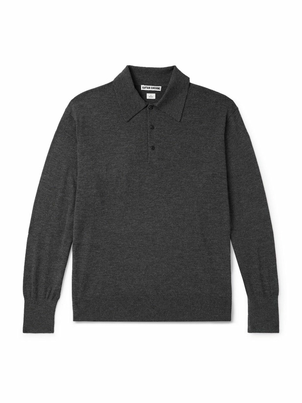 Photo: Kaptain Sunshine - Cashmere Polo Shirt - Gray