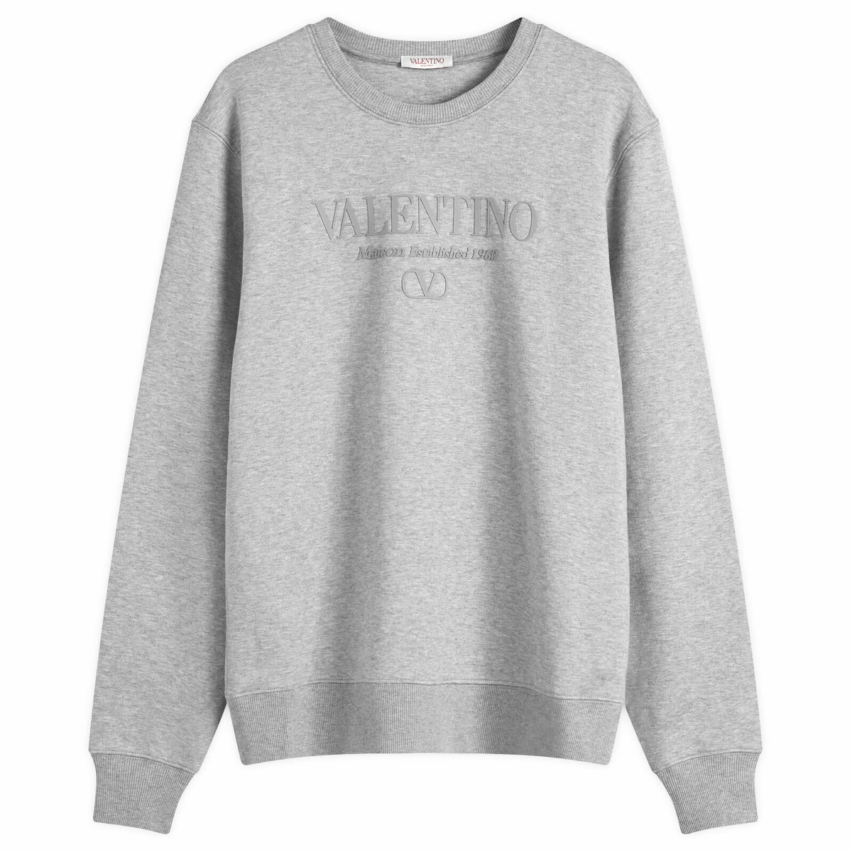 Valentino Men's Tonal Logo Sweatshirt in Grey Melange