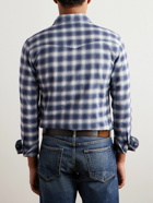 TOM FORD - Shadow Checked Cotton-Poplin Western Shirt - Blue