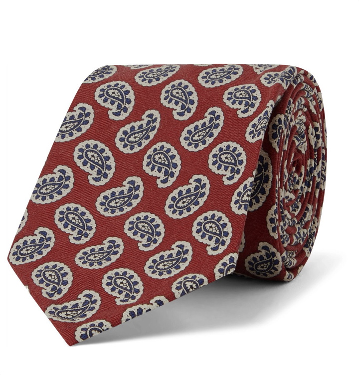 Photo: Rubinacci - 8cm Paisley-Print Silk Tie - Red