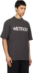 We11done Gray 'We11done' Graffiti Logo T-shirt