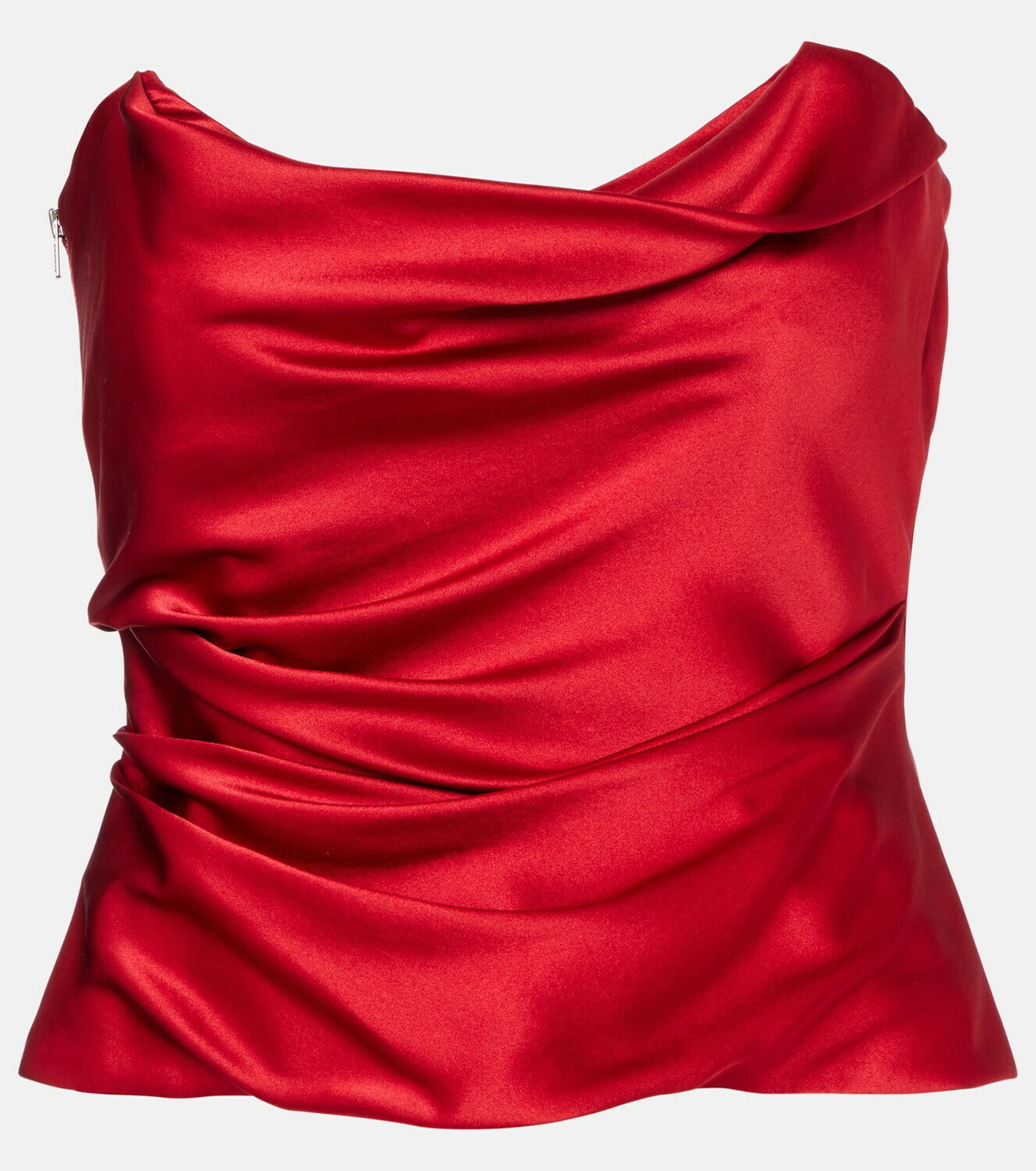 The Sei Draped silk charmeuse bustier