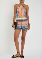 Missoni Zigzag-intarsia Fine-knit Playsuit Multicoloured