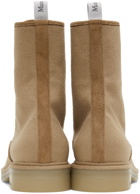 Max Mara Beige Cashmere Combat Boots