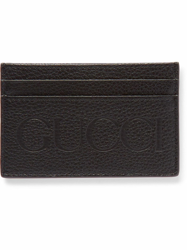 Photo: GUCCI - Logo-Embossed Pebble-Grain Leather Cardholder