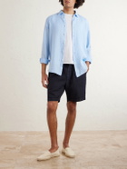 Altea - Samuel Straight-Leg Linen Drawstring Shorts - Blue