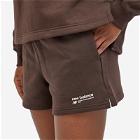 New Balance Women's Linear Heritage French Terry Short in Black Coffee