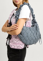 Damson Madder Kidney Ruched Gingham Shell Shoulder bag - Black - One Size