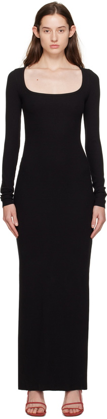 Photo: ÉTERNE Black Square Neck Maxi Dress