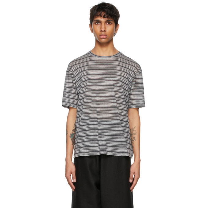 Photo: Saint Laurent Grey Striped Surfer T-Shirt