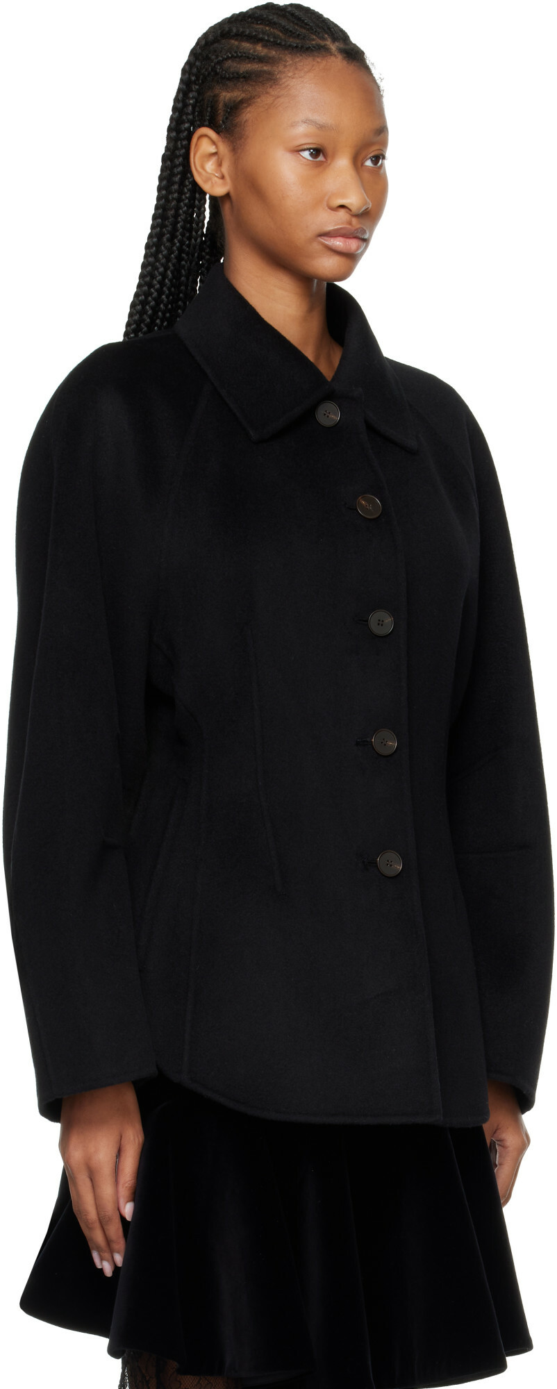 Róhe Black Double-Faced Sculptural Jacket