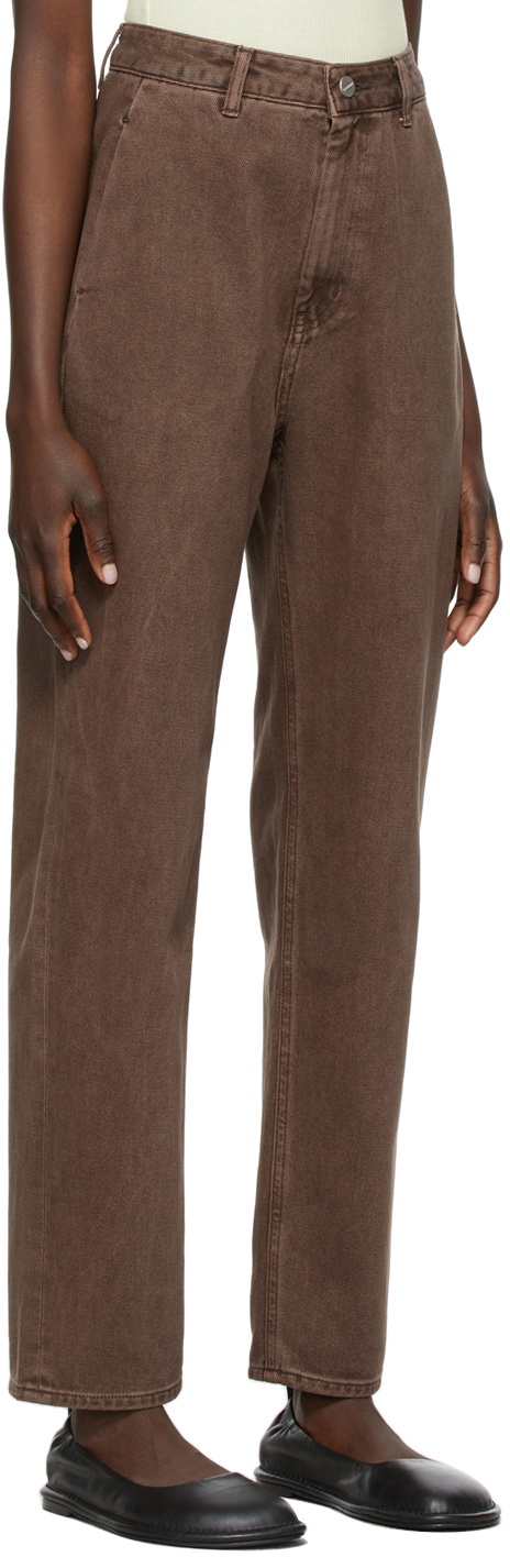 AMOMENTO SSENSE Exclusive Brown Curved Outseam Jeans