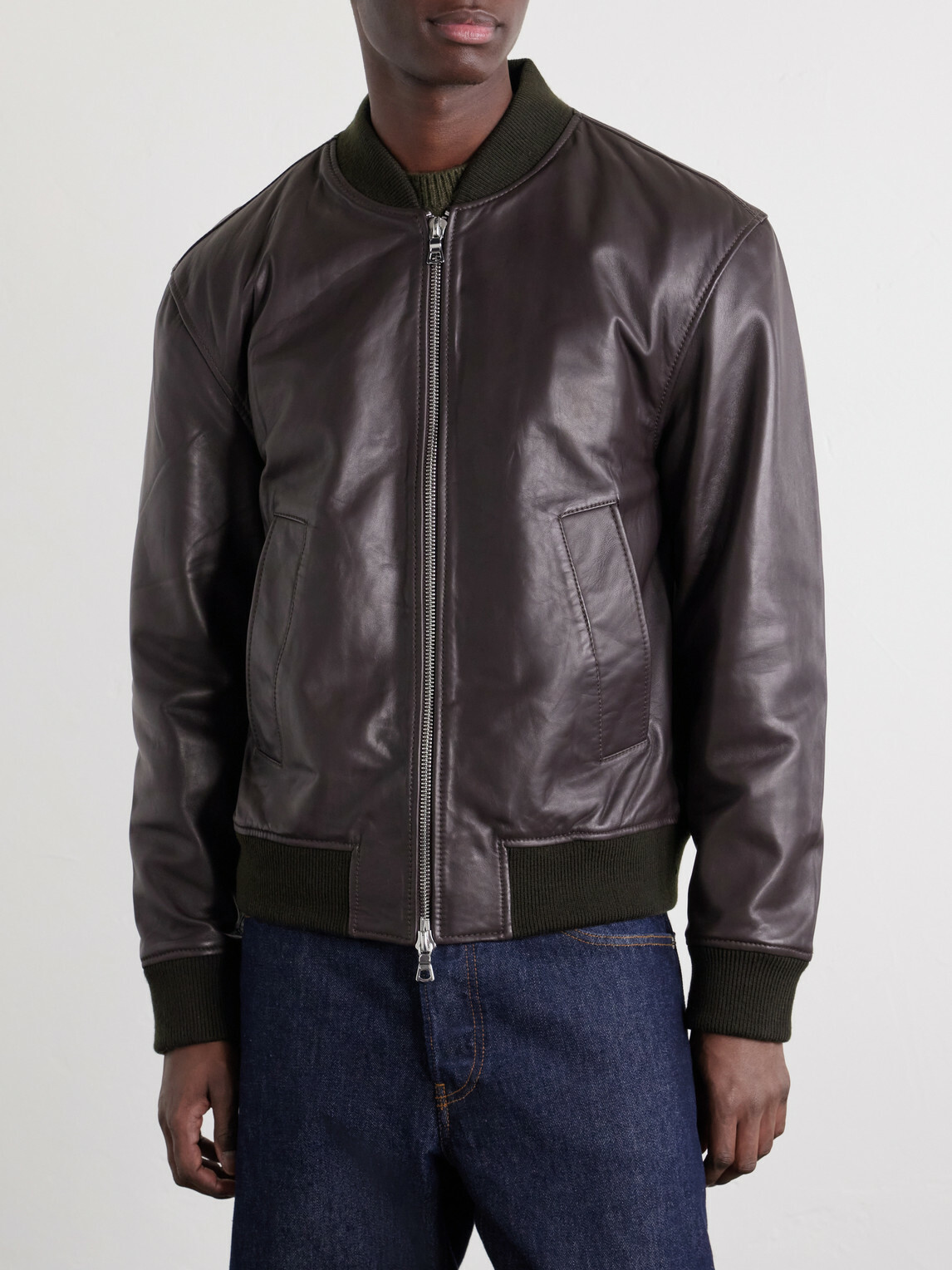 Officine Générale - Maony Leather Jacket - Brown