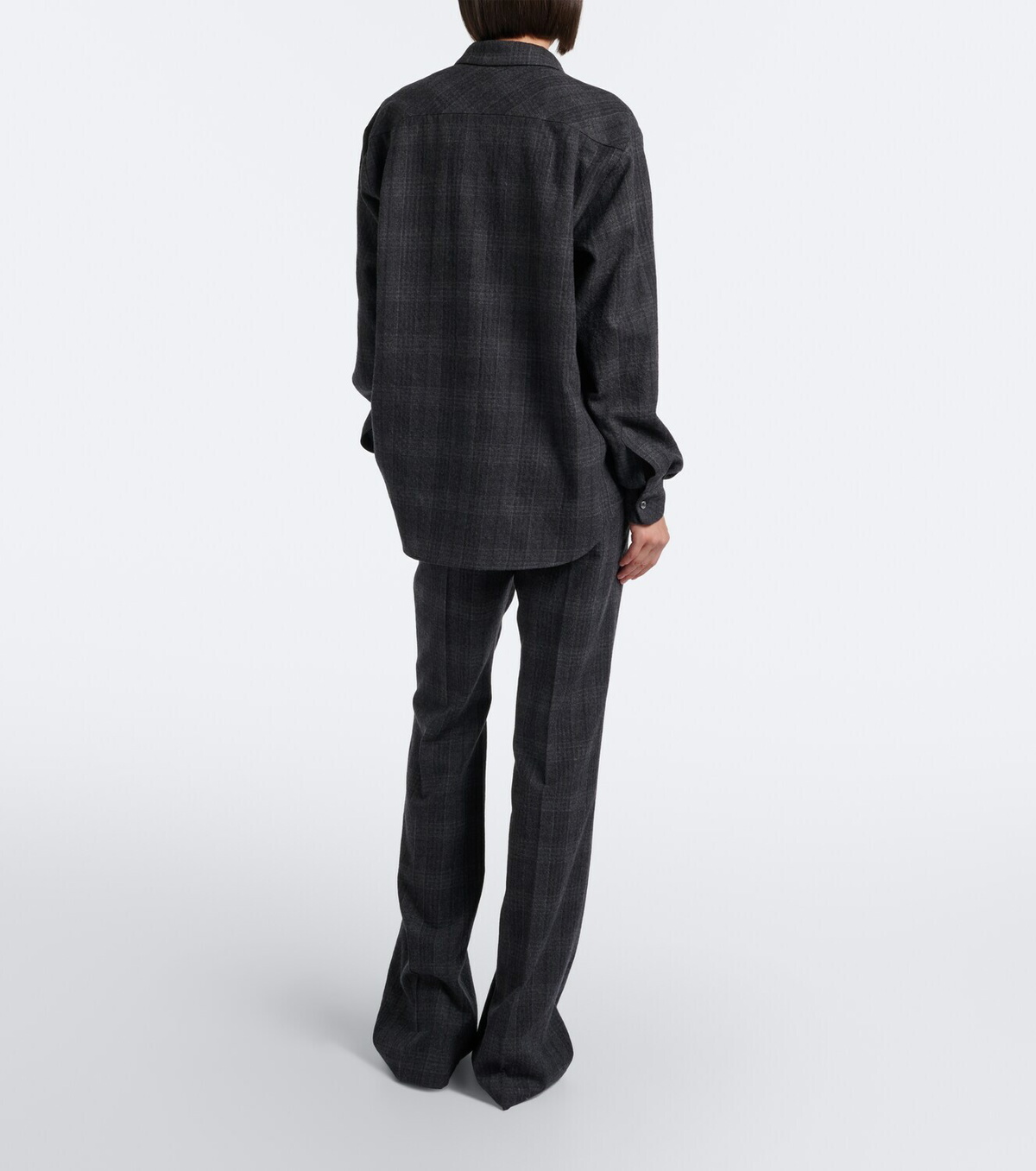 Magda Butrym Plaid virgin wool wide-leg pants